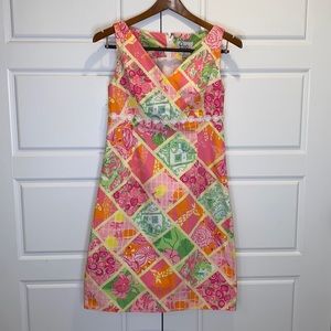 Lilly Pulitzer Pink and Green Patchwork Dress